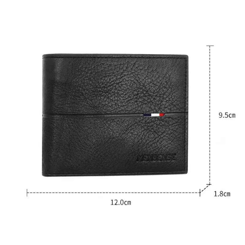 Slim PU Leather Short Wallet with Card, Photo & Coin Pockets