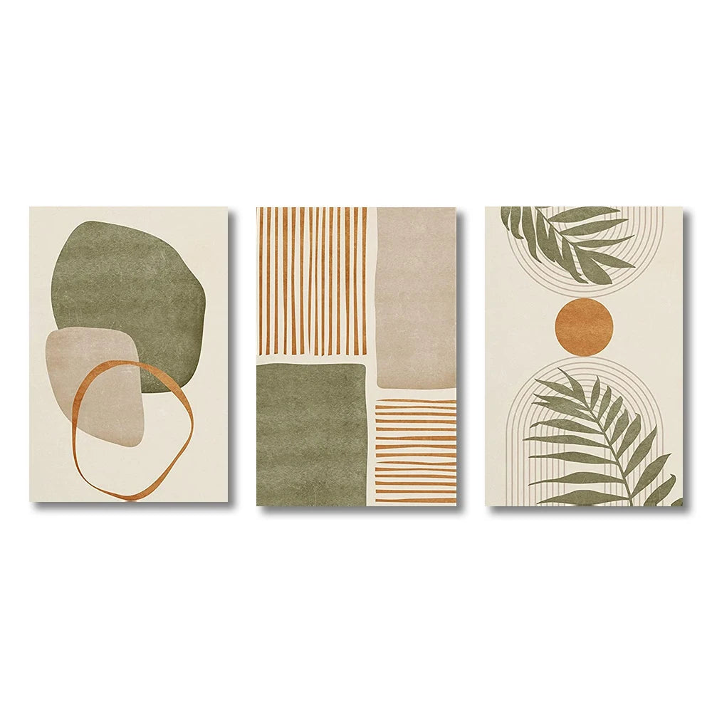 Set of 3 Abstract Tropical Canvas Prints by Snagg A Print