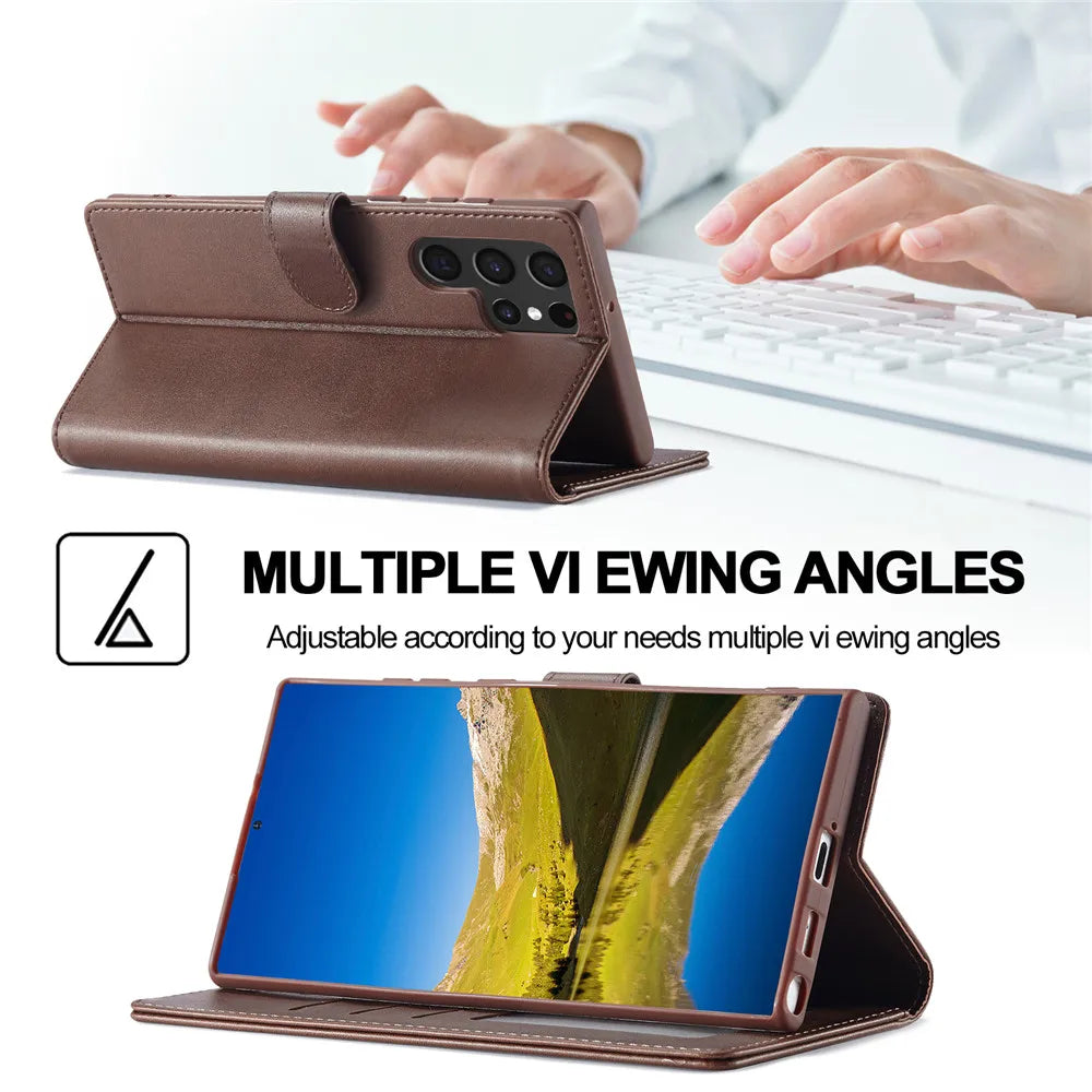 Leather Wallet Flip Case For Galaxy S24 Series by Snagg A Phone Case