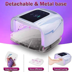 96W Cordless Mirror-Reflective UV/LED Nail Station – Wireless High Performance Rechargeable Dryer
