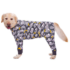 Dog Pyjama Jumpsuit for Medium & Large Dogs – Cosy Full-Cover Belly Recovery Suit (Cuttable Panel)