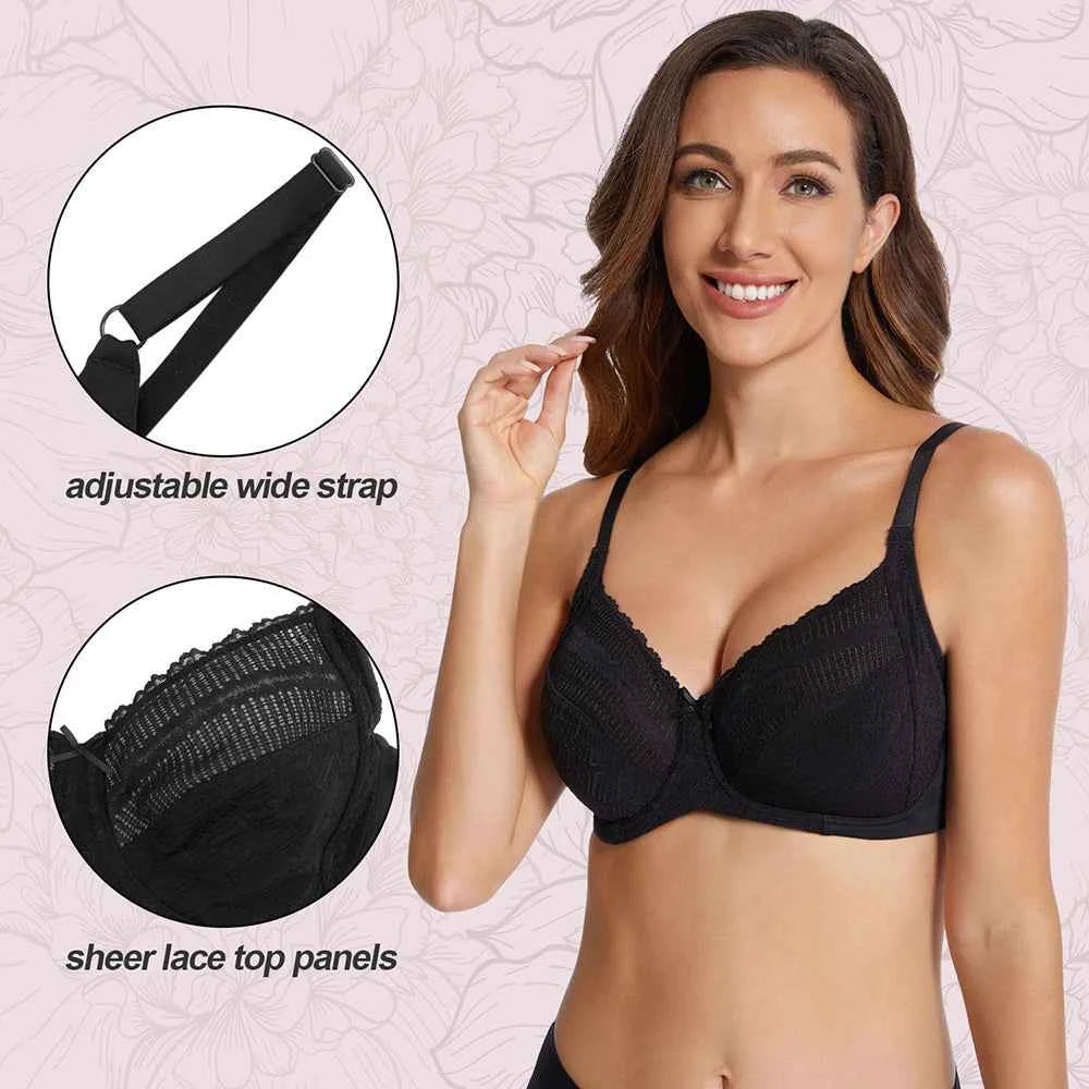 Plus Size Minimizer Bra | Underwire Full Coverage Non-Padded Ultra-Thin High Support