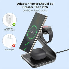 3 in 1 Wireless Charger Station for Samsung Phone, Watch & Earbuds by Snagg A Charging Station