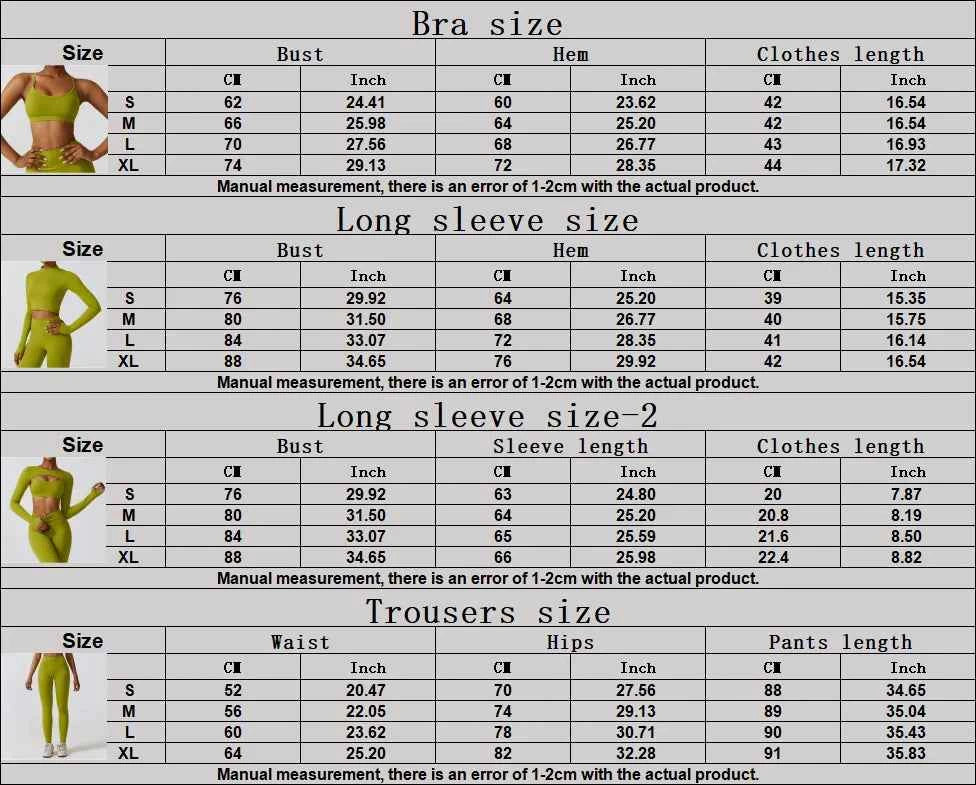 Women's 2/3-Piece Yoga Suit | Fitness Bra Crop Top Long Sleeve Gym Legging Athletic Sportswear