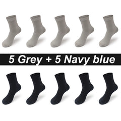 10 Pair Bamboo Business Socks, Soft, Breathable Black Crew (Sizes 39–48)