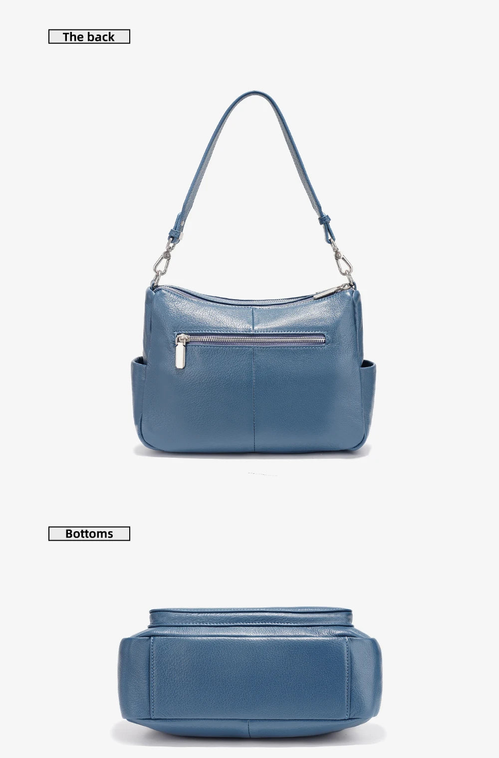 Cowhide Leather Multi-Pocket Crossbody Handbag – Fashion Shoulder & Commuter Shopper Bag for Women