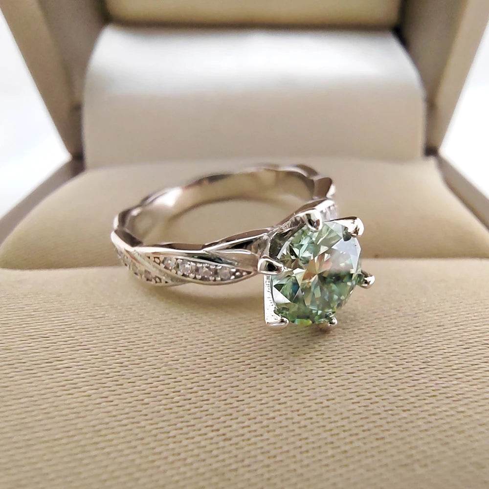 1ct Teal Moissanite Ring - SnaggIt