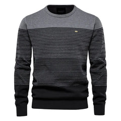 Men’s Spliced Cotton-Lycra Pullover | Premium O-Neck Winter Knitted Sweater