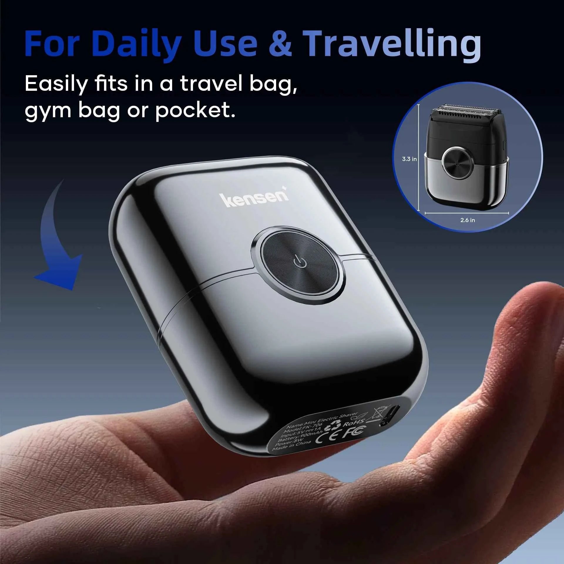 Portable 4D Floating Foil Shaver – 8000 RPM High Power Mini Electric Razor for Travel & Precision Grooming