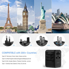 65W/100W GaN International Travel Adapter with 2USB 3 Type C by Snagg A Travel Adapter