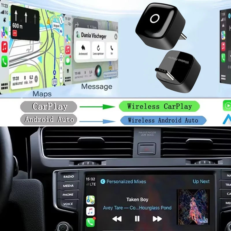 2025 Wireless CarPlay & Android Auto AI Box by Snagg A Car Adapter