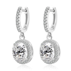 4CT True Pink Oval Moissanite Drop Earrings - SnaggIt