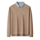 Men’s "Fake Two-Piece" Thermal Pullover | Winter Thickened Fleece-Lined Top