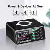 110W 8-Port USB Charging Station | 15W Wireless + PD 45W QC3.0 USB-C Fast Charger iPhone MacBook Samsung