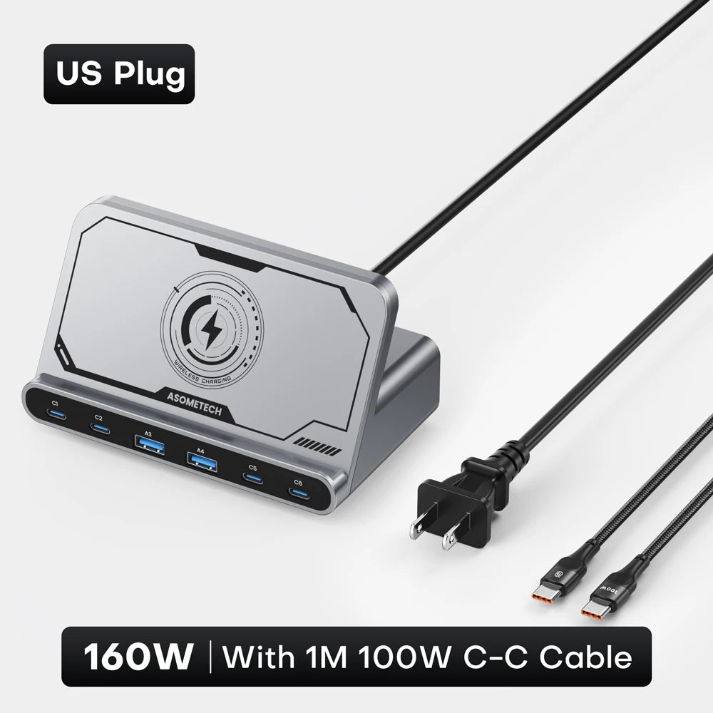 Wireless Fast Charger with 65W PD & 45W PPS Type-C Ports by Snagg A Charging Station