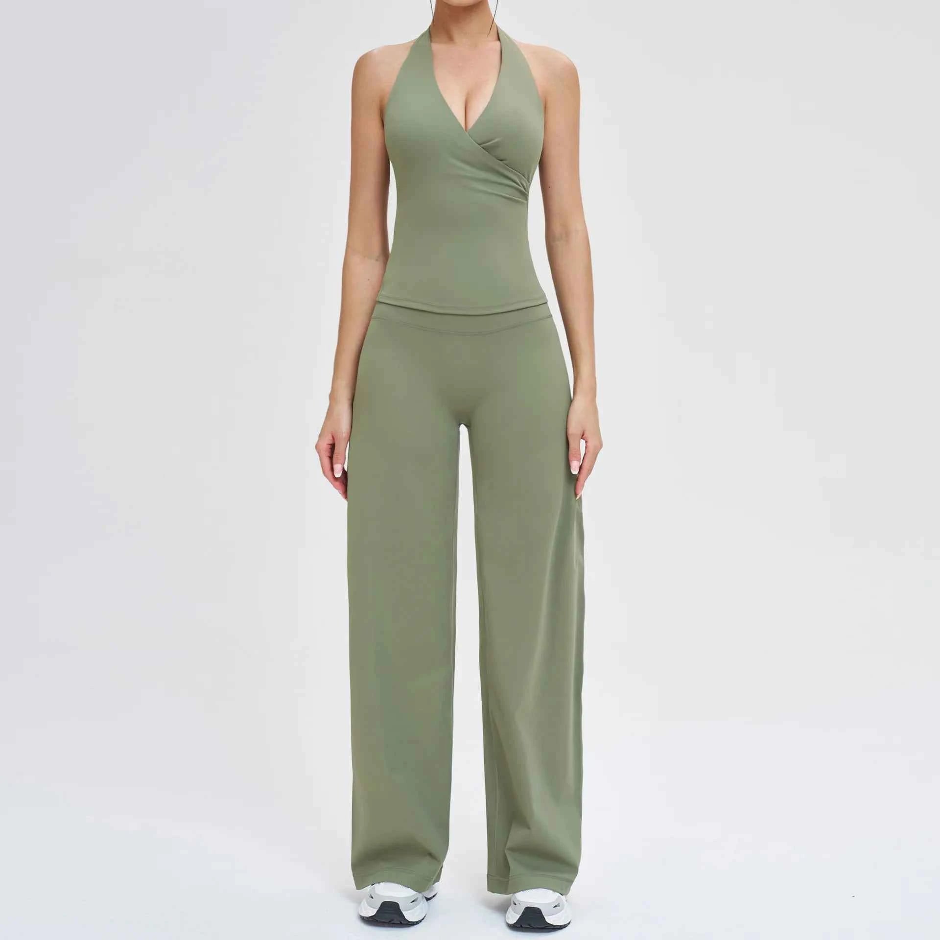 Women's 2-Piece Yoga Tracksuit | High Waist Leggings & Sports Bra Athletic Gym Fitness Workout Set