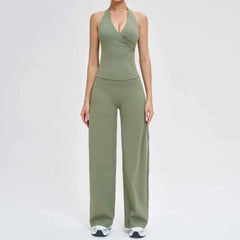 Women's 2-Piece Yoga Tracksuit | High Waist Leggings & Sports Bra Athletic Gym Fitness Workout Set