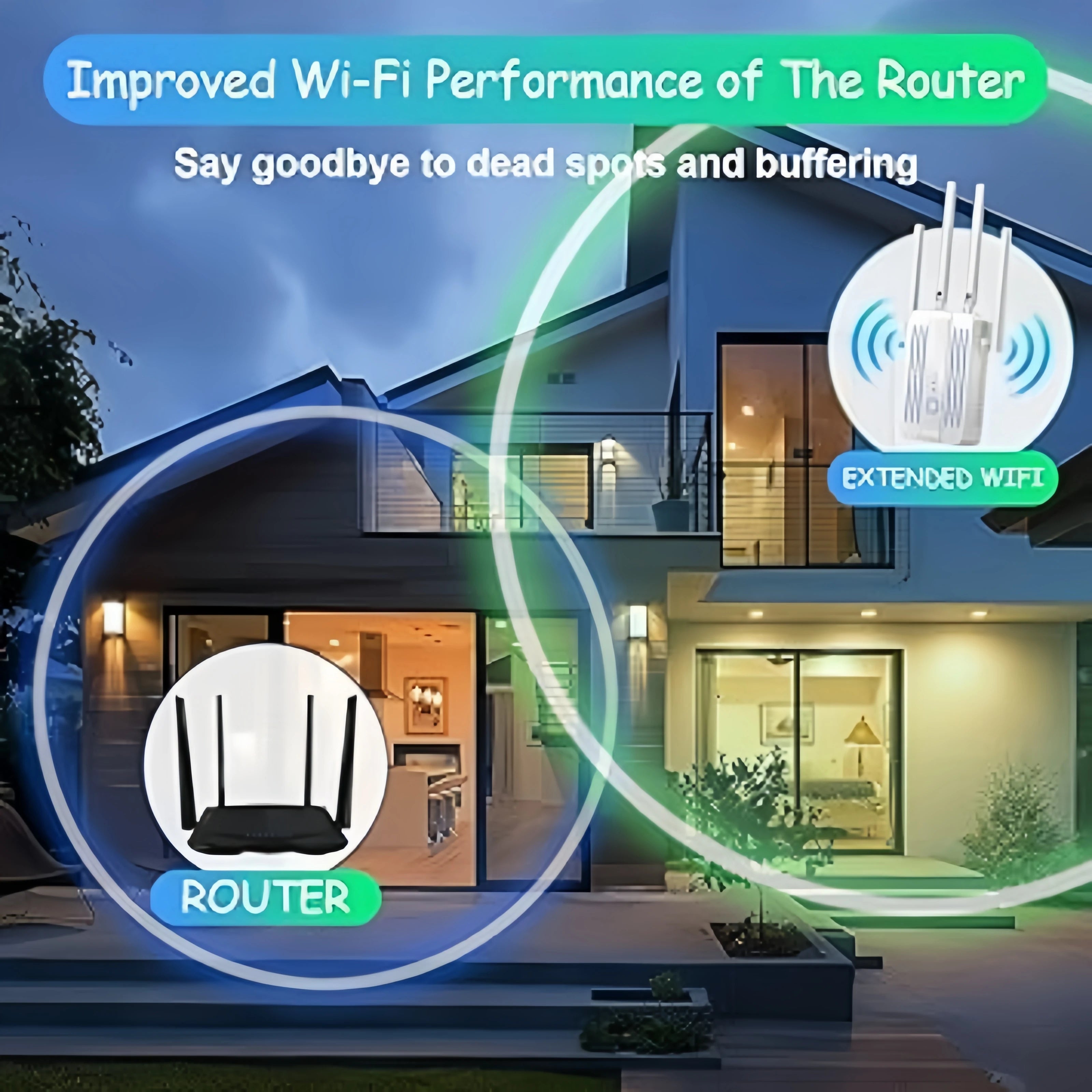 1200Mbps Dual Band WiFi Repeater – 2.4G/5GHz Signal Extender by Snagg A WiFi Booster