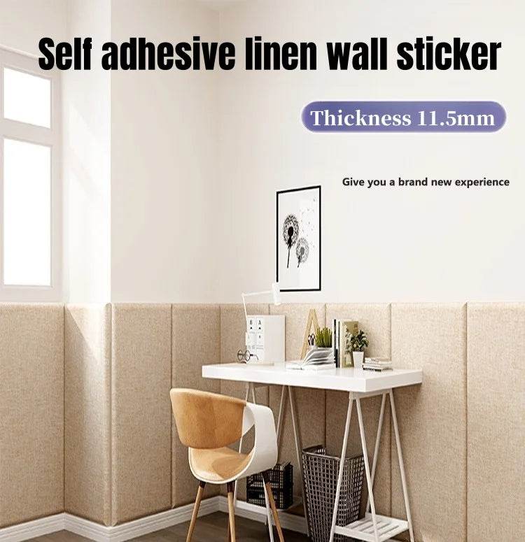 3D Self-Adhesive Linen Wall Panel Stickers - SnaggIt