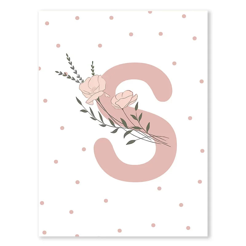 Pink Butterfly And Letters Wall Art by Snagg A Print