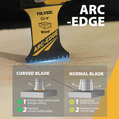 3/50Pcs Arc Edge Oscillating Saw Blades Set Japanese Tooth Oscillating for Wood Plastic Clean Cutting