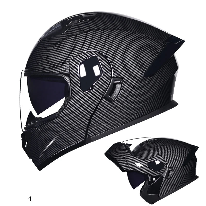 Dual Lens Flip-Up Full Face Motorcycle Helmet by Snagg A Motorcycle Helmet
