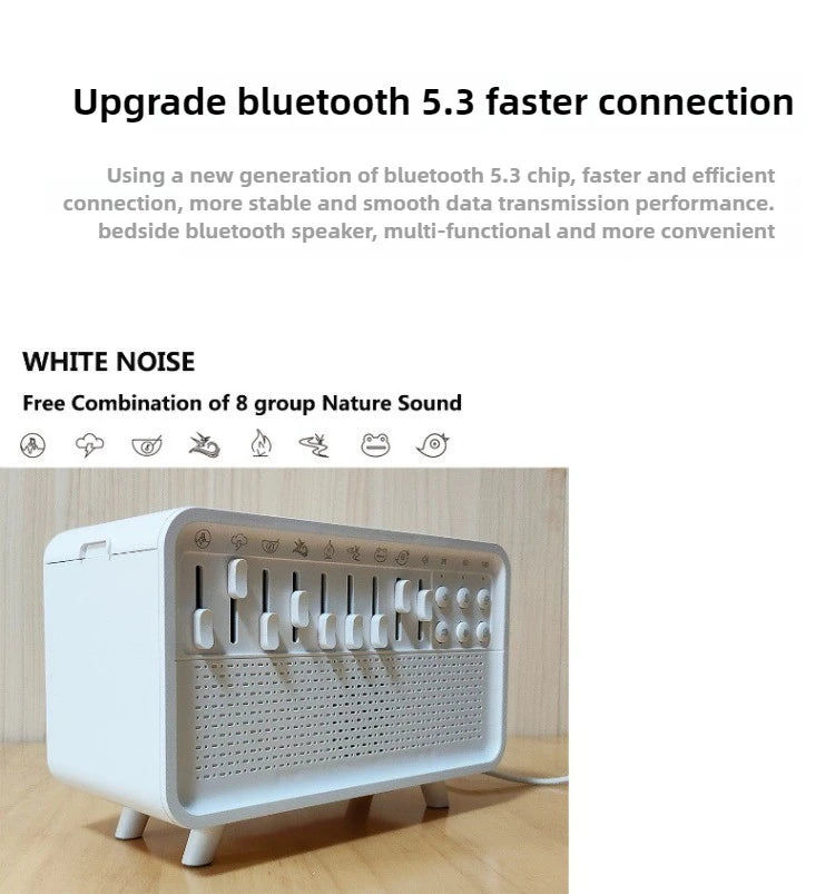 Bluetooth White Noise Machine with Aroma Diffuser, Humidifier & Night Light by Snagg A Diffuser