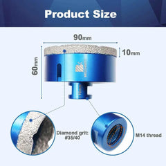 Vacuum Brazed Diamond Core Drill Bit & Heavy Duty Hole Saw for Granite, Porcelain, and Ceramic