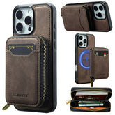 2 in 1 MagSafe Magnetic Leather Wallet & Card Holder Case - for iPhone 14 Series