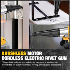 Brushless Electric Rivet Gun Cordless 3.2-4.8mm Automatic Riveting Power Tool for Dewalt 20V Battery