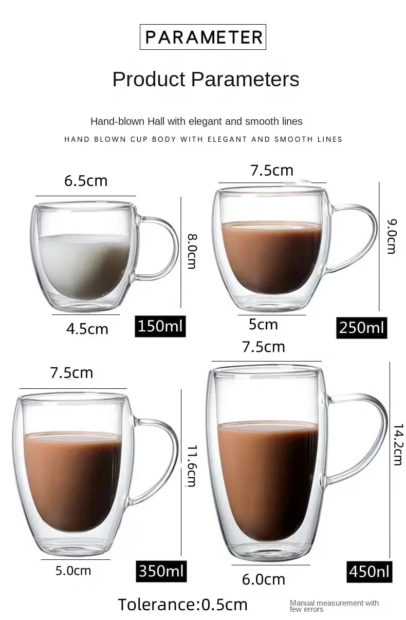 Heat Resistant Double Wall Glass Mug For Coffee by Snagg A Cup