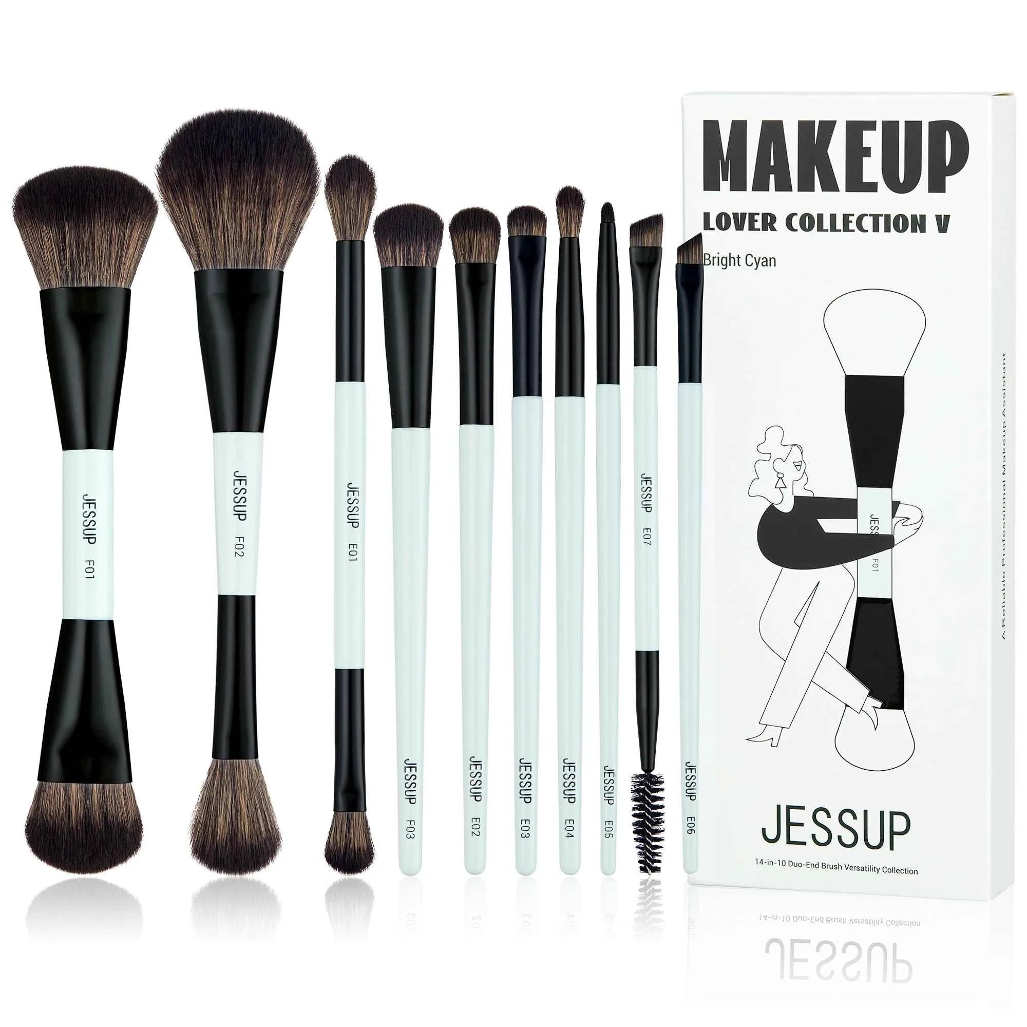 10 Pcs Double Sided Makeup Brush Set