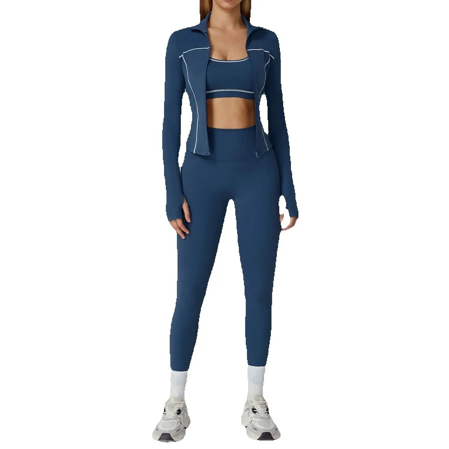 Women's 2/3-Piece Yoga Clothes Set | High Waist Leggings Running Bra Workout Tracksuit Gym Outfits