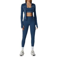 Women's 2/3-Piece Yoga Clothes Set | High Waist Leggings Running Bra Workout Tracksuit Gym Outfits