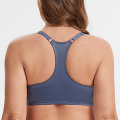 Plus Size Front Closure Lace Underwire Racerback Full Coverage Bra