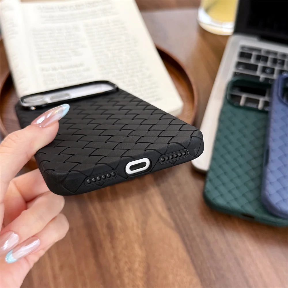 Braided Textured Breathable Shockproof Back Case – for iPhone 17 Series - Phone Cases & Covers