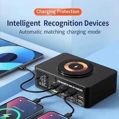 220W GaN USB-C Desktop Charging Station | QC3.0 140W Fast Charger for iPhone MacBook Air Laptop