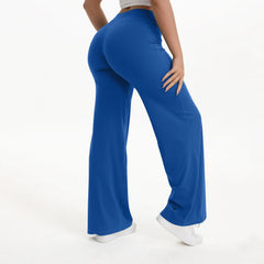Women's Straight Leg Yoga Pants | Mid-Waist Naked-Feel Pilates Running Gym Leggings Sports Trousers