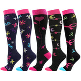 Women’s Graduated Compression Socks, 5 Pack for Varicose Veins & Swelling Relief