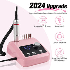 Elite 45,000 RPM Professional Electric Nail Station – High Torque Precision Drill with Dual-Mode Foot Pedal