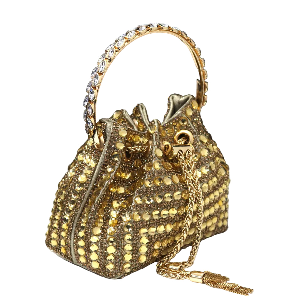 Rhinestone Bucket Design Evening Bag by Snagg It Purses