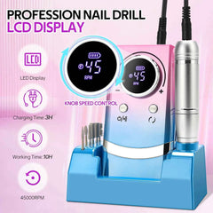 Professional 45,000 RPM V8 Series Electric Nail Drill – High Performance Rechargeable Manicure Station & Power Bank