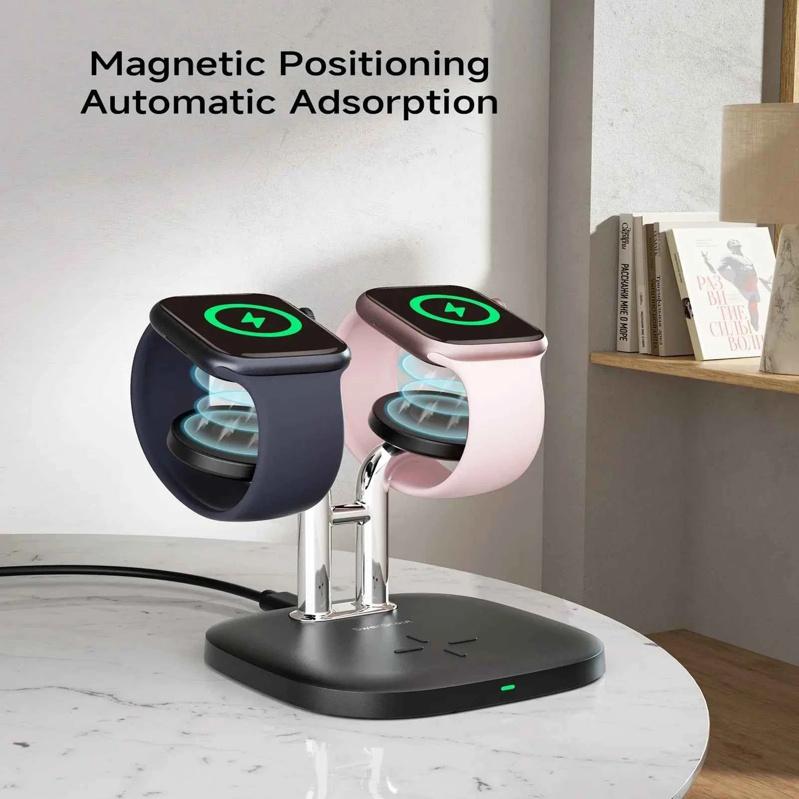 Dual Apple Watch & AirPods Wireless Charging Dock | Apple Watch Ultra 3 SE 2 11 10 9 8 7 6 AirPods 4