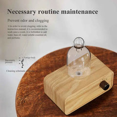 Waterless Nebulizing Essential Oil Diffuser – Rechargeable Wood & Glass Aroma Diffuser for Home & Office