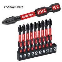 2" Impact Magnetic #2 Phillips Screwdriver Bit Set – S2 Alloy Steel