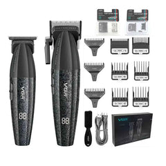 Professional Barber Combo V-640 – 9000 RPM Master Clipper & DLC Precision Trimmer Set with Advanced Turbo Technology