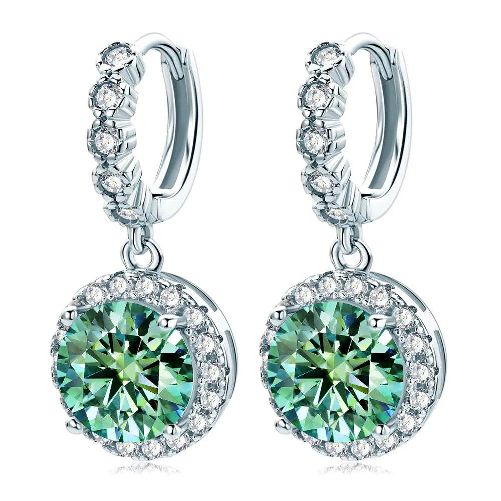 1CT Teal Moissanite Drop Earrings - SnaggIt