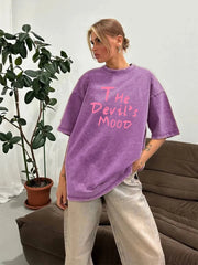 The Devils Mood Print Womans Streetwear T-Shirt