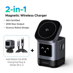 Qi2 15W Magnetic Wireless Charging Stand | USB-C Cable for iPhone 16 17 Pro Max MagSafe Fast Charger