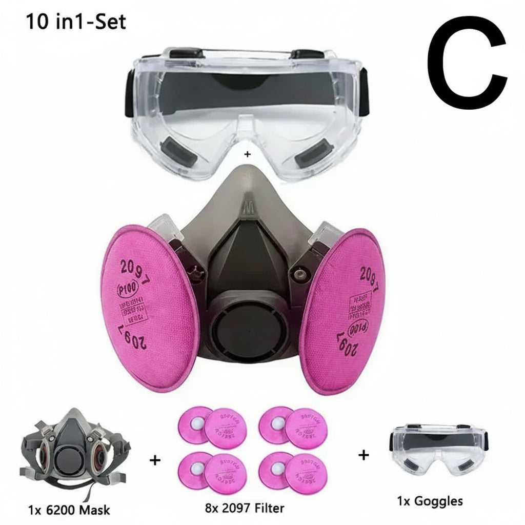 6200 Half Face Respirator Mask with Filters by Snagg A Face Mask